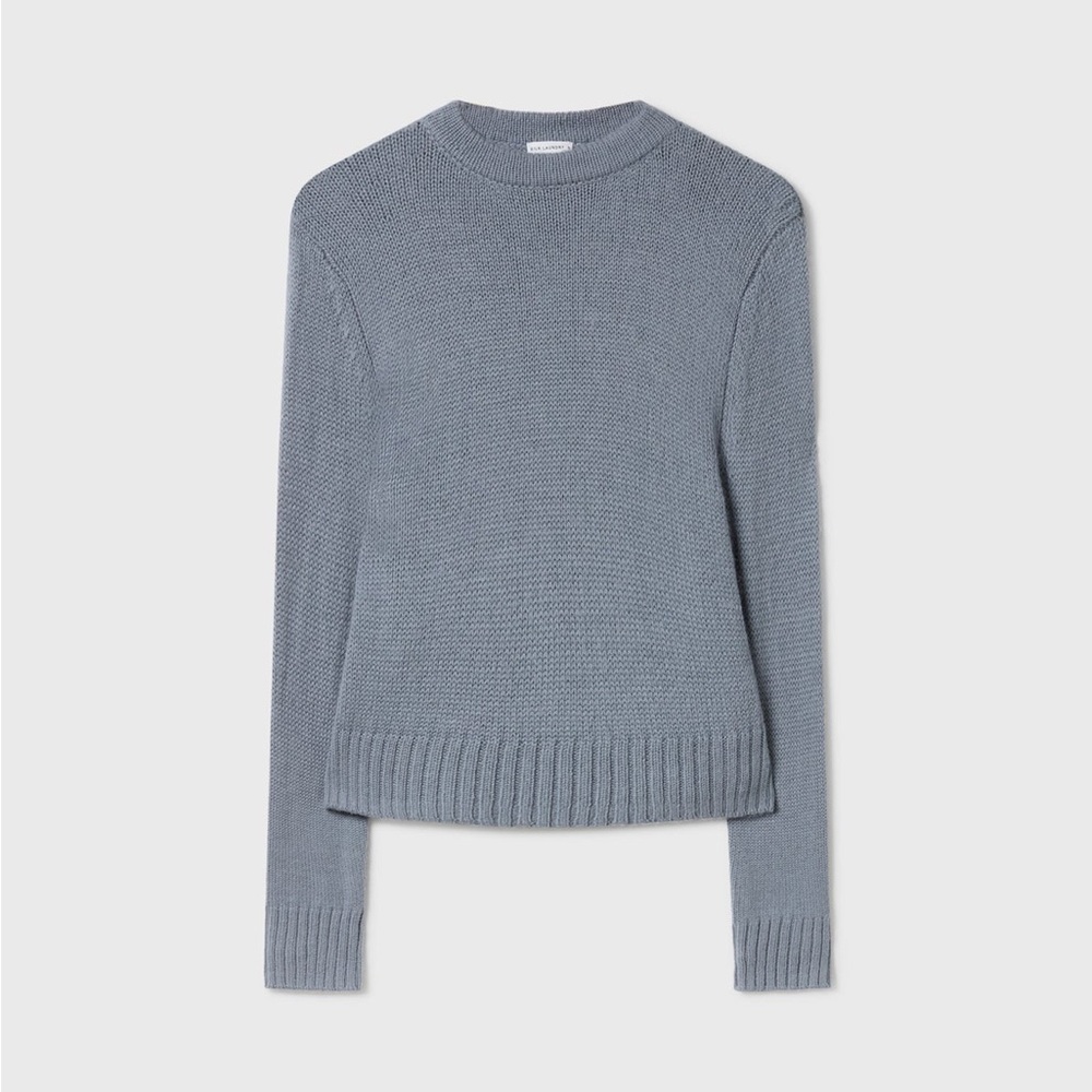 Silk Laundry Alpaca Cropped Crewneck Sweater in Storm, NWT! Size Small